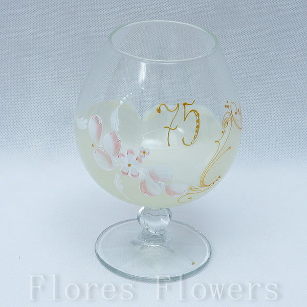 Pohár jubilejný 75, žltý, 15cm