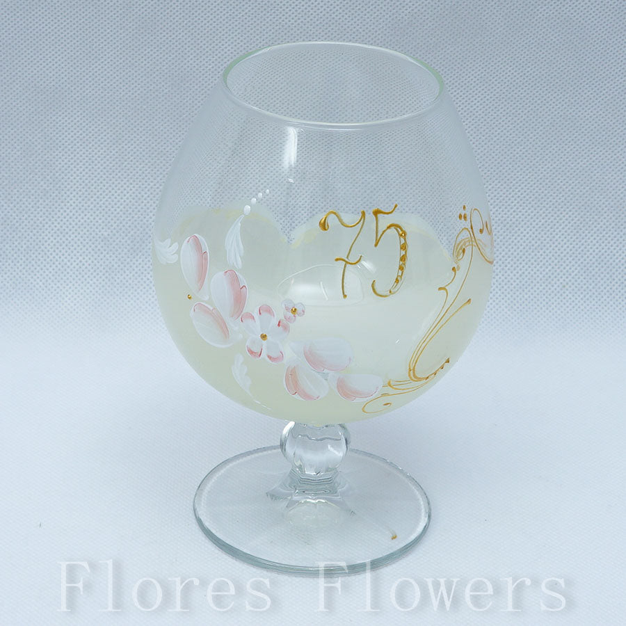 Pohár jubilejný 75, žltý, 15cm