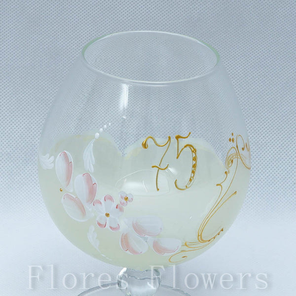 Pohár jubilejný 75, žltý, 15cm