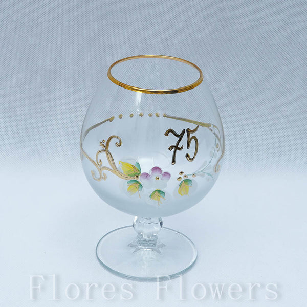 Pohár jubilejný 75, biely, 15cm