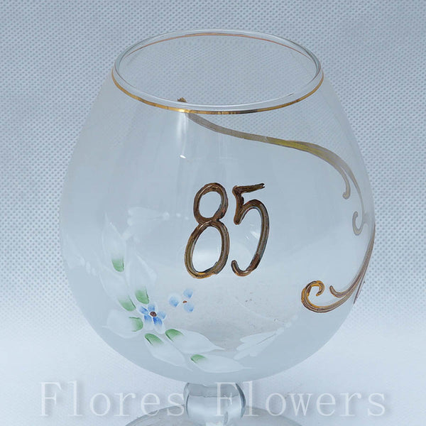 Pohár jubilejný 85, biely, 15cm