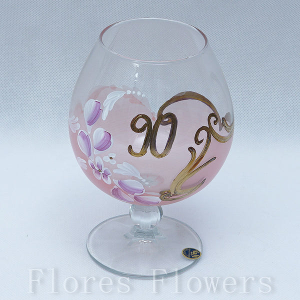 Pohár jubilejný 90 ružový, 15cm