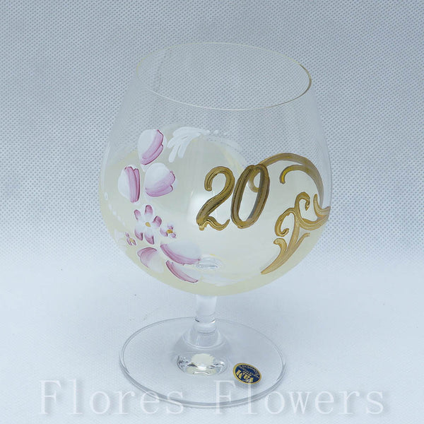 Pohár jubilejný 20, krémový, 13cm