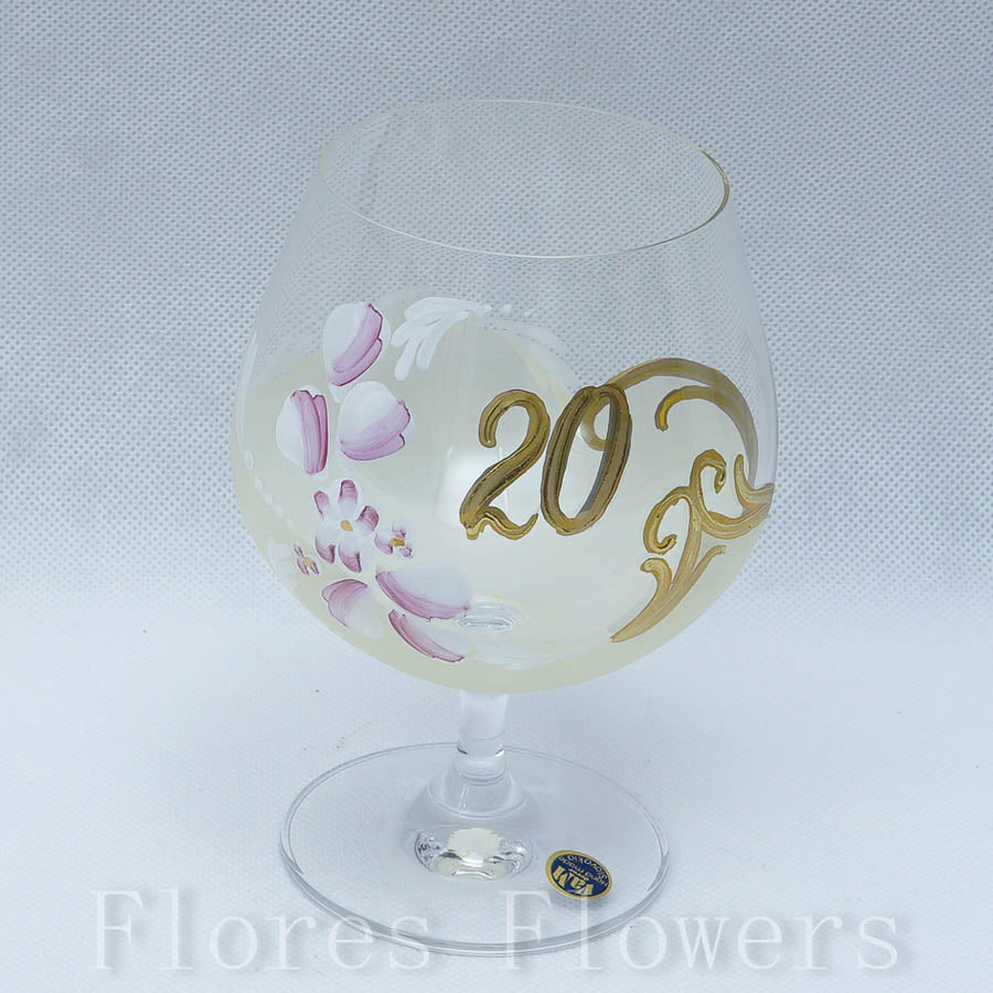 Pohár jubilejný 20, krémový, 13cm