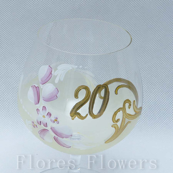 Pohár jubilejný 20, krémový, 13cm