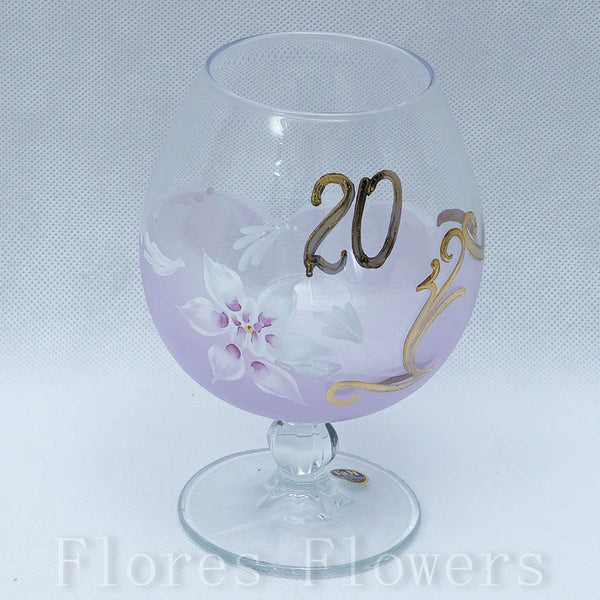 Pohár jubilejný 20, fialový, 15cm