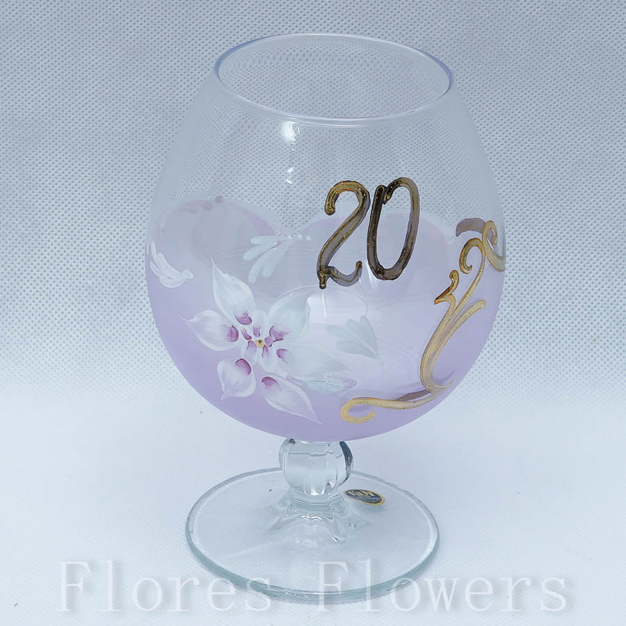 Pohár jubilejný 20, fialový, 15cm