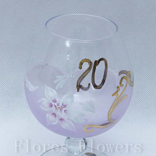 Pohár jubilejný 20, fialový, 15cm