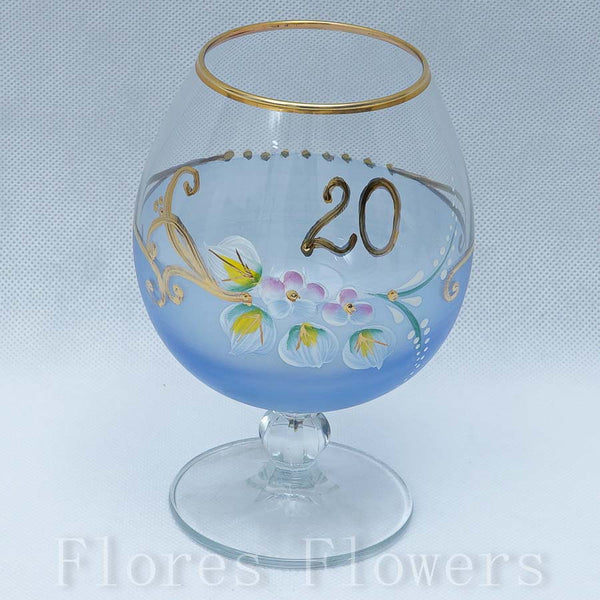 Pohár jubilejný 20, modrý, 15cm