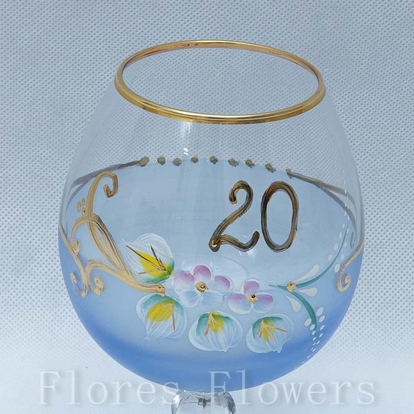 Pohár jubilejný 20, modrý, 15cm