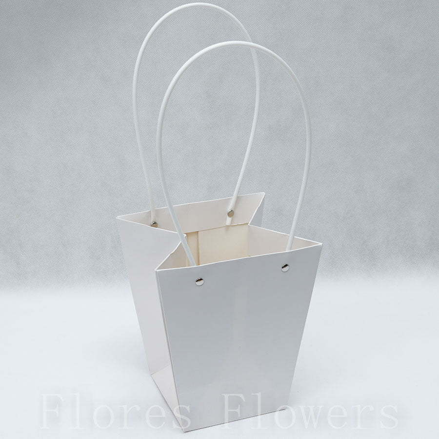 Darčeková taška na kvety 14,5x20x40cm, biela