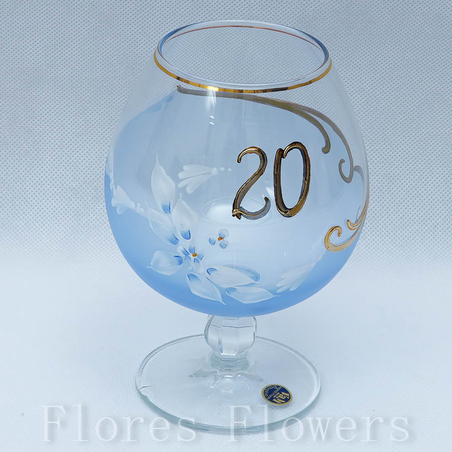 Pohár jubilejný 20, modrý,15cm