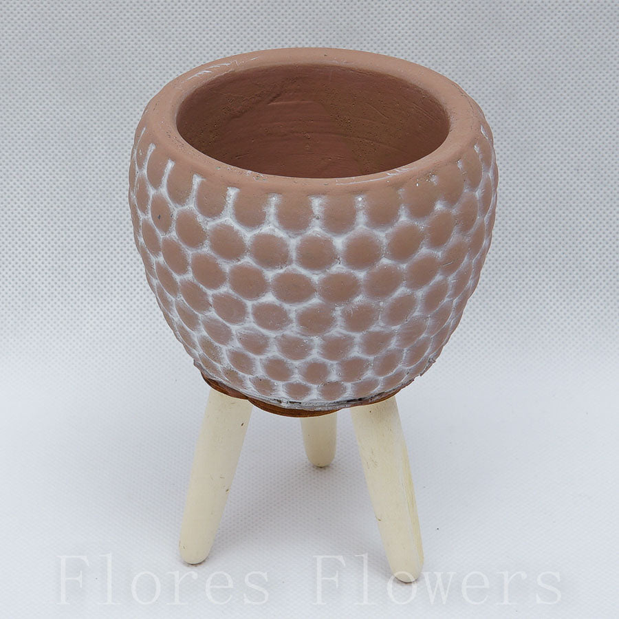 Obal na nožičkách 13 x 9 cm, TERAKOTA, cement
