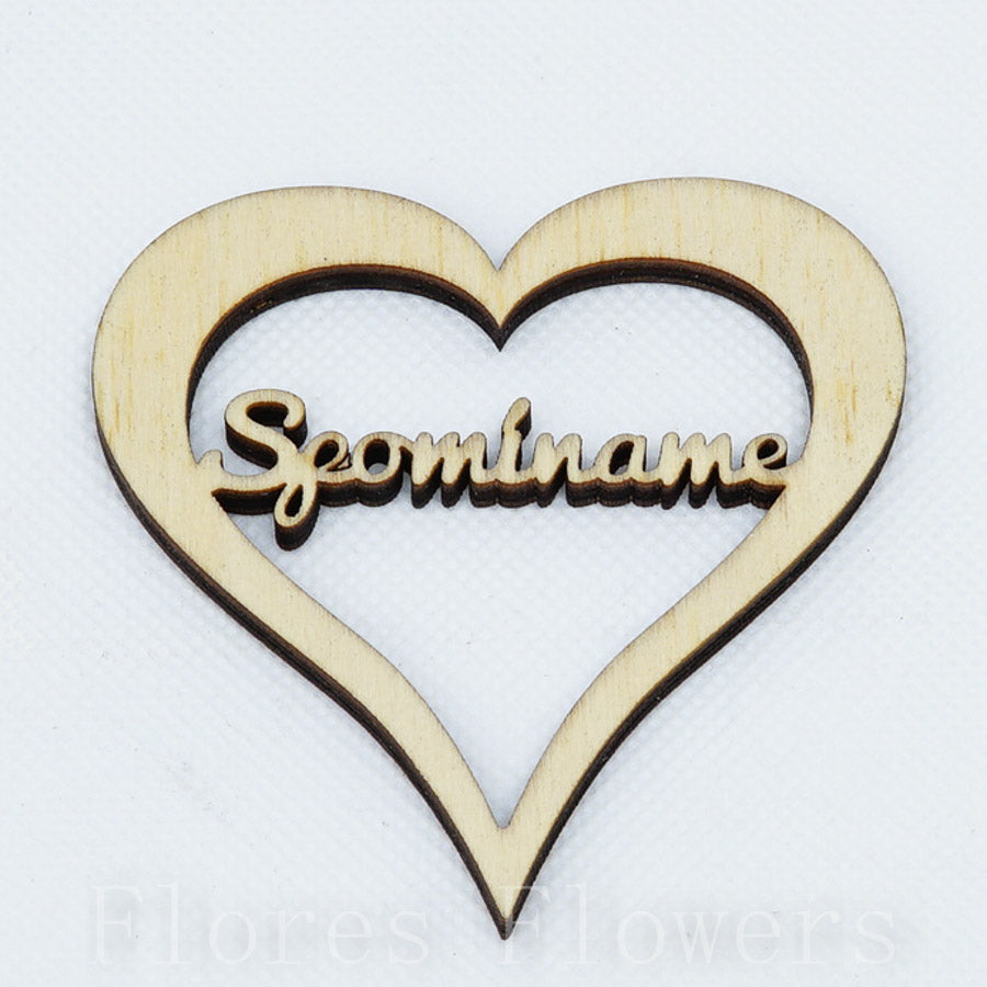 Srdiečko drevené SPOMÍNAME 0,5x 8 x 8 cm