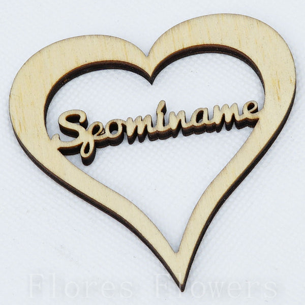 Srdiečko drevené SPOMÍNAME 0,5x 8 x 8 cm