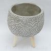 Obal na nožičkách 18x14 cm, ŠEDÁ, cement