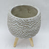 Obal na nožičkách 21x15 cm, ŠEDÁ, cement