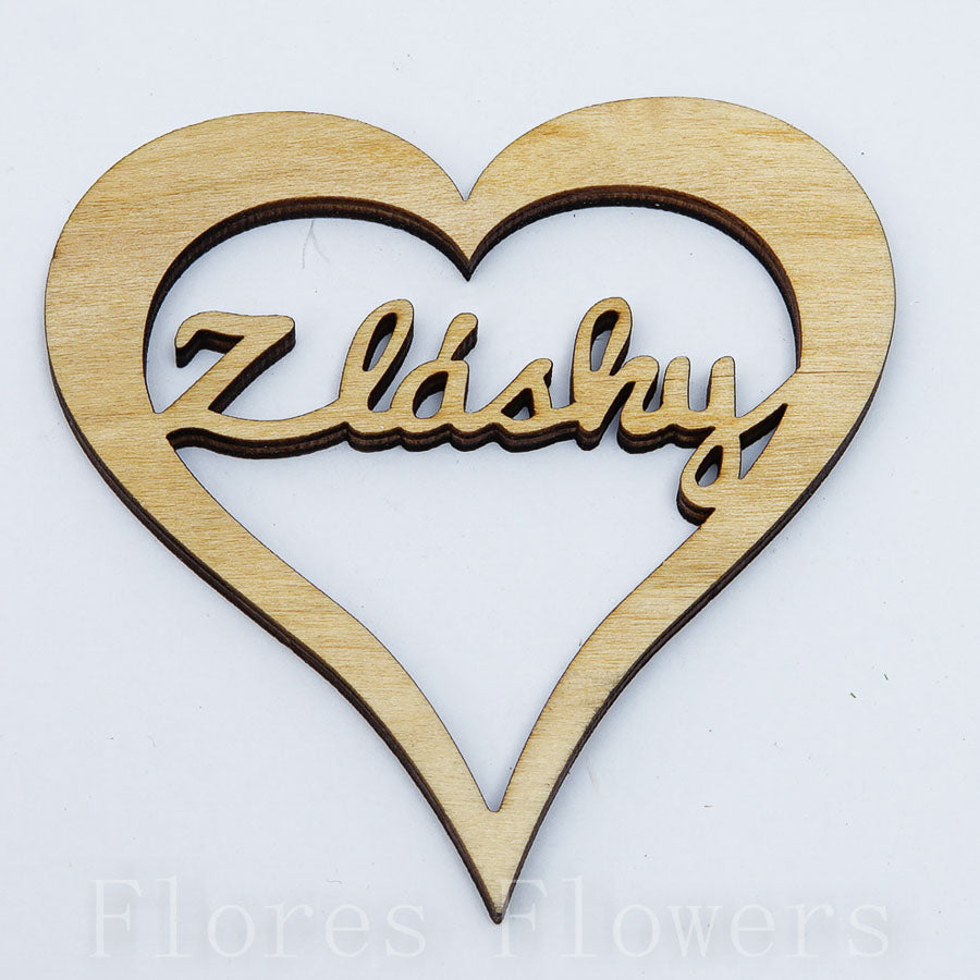 Drevené srdiečko "Z lásky"8x8x0,5cm