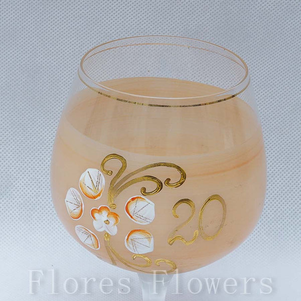 Pohár jubilejný 20, marhuľový, 13cm