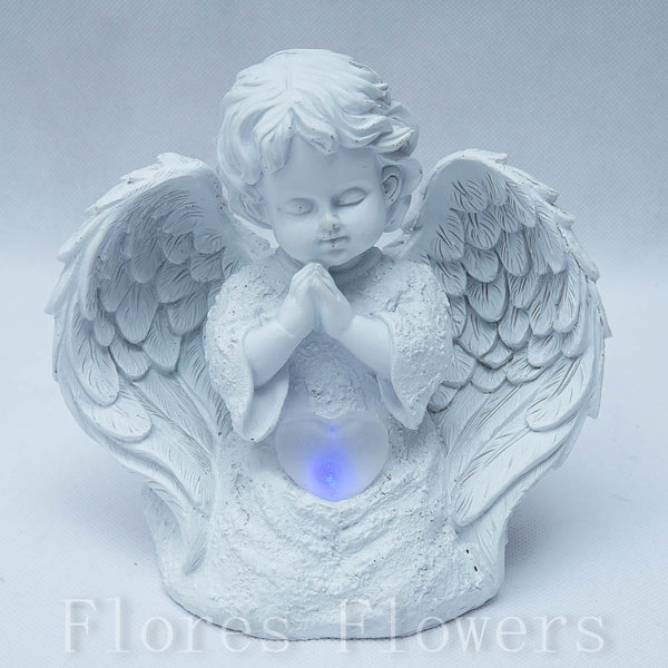 Anjel biely svietiaci  16x15cm