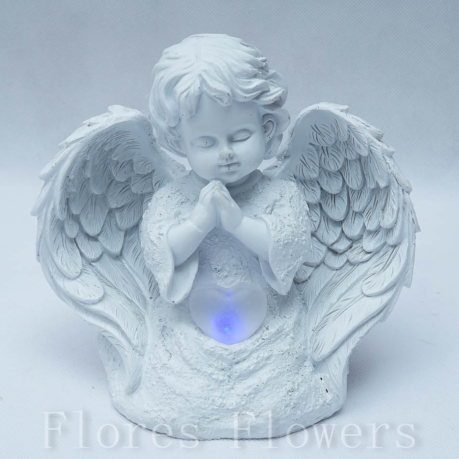 Anjel biely svietiaci  16x15cm