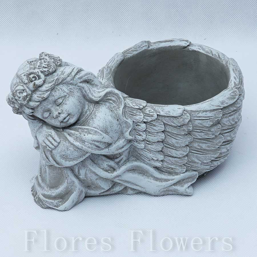 Cementový črepník anjel,20x13cm