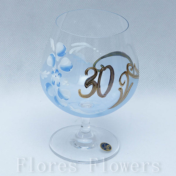 Pohár jubilejný 30, modrý, 13cm
