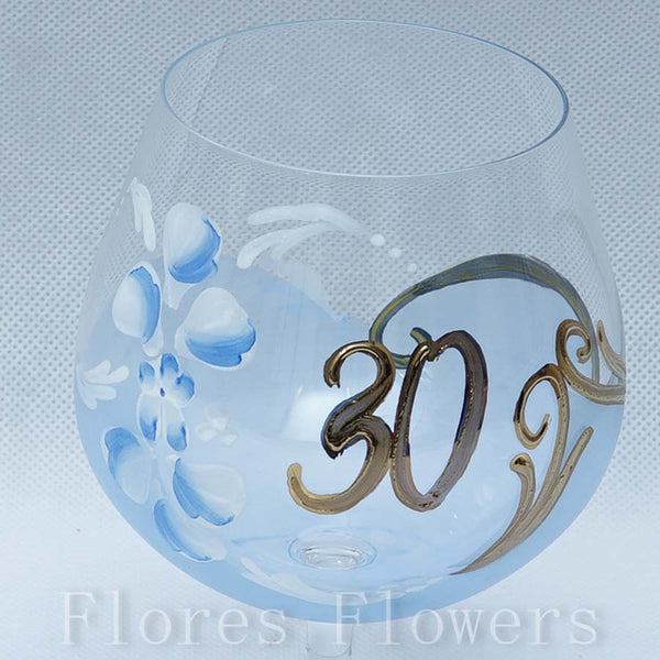 Pohár jubilejný 30, modrý, 13cm