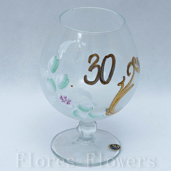 Pohár jubilejný 30, biely, 15cm