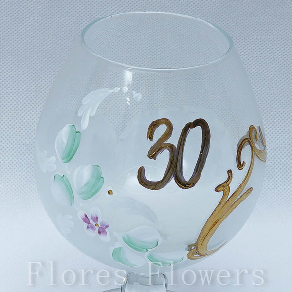 Pohár jubilejný 30, biely, 15cm