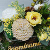 Dekorácia v machovom obale 25x15cm, žltá