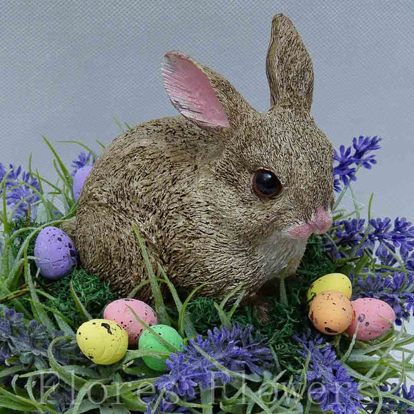 Jarná dekorácia so zajačikom, 20x20cm