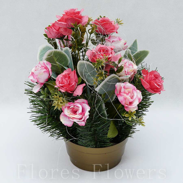 Ikebana zaťažená 30x25cm, ružová
