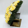 Ikebana zaťažená srdiečko, s anjelom, žltá, 40x40cm