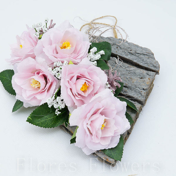 Srdiečko drevené, ružové, 23x18cm