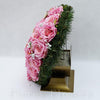Ikebana zaťažená srdiečko, s anjelom,ružová, 40x40cm
