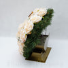 Ikebana zaťažená srdiečko, s anjelom, marhuľová, 40x40cm