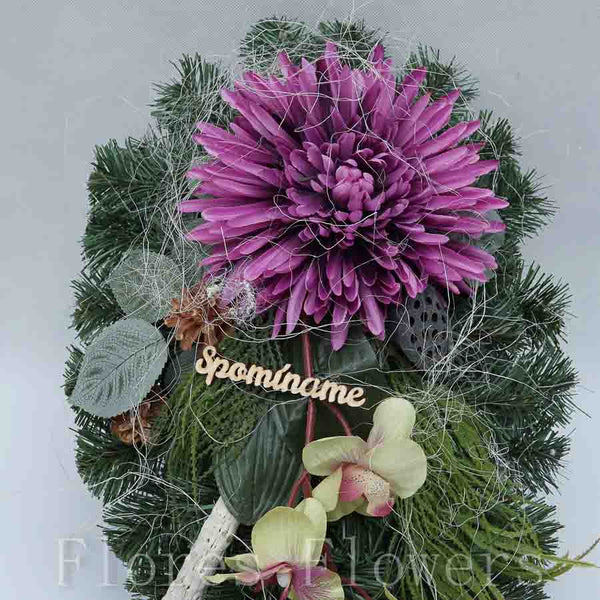 Slza čečinová 52x28cm, zeleno-fialová