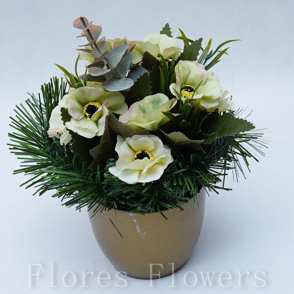 Ikebana zaťažená URNA, 22x15cm, zelená