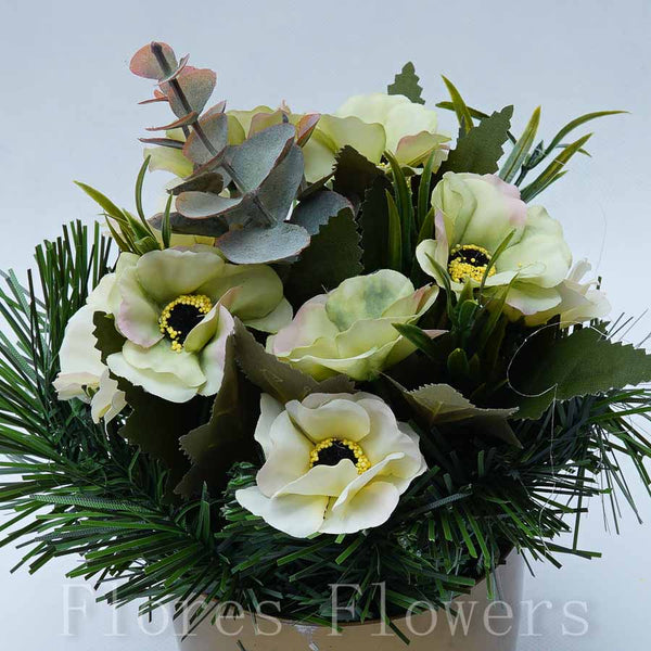 Ikebana zaťažená URNA, 22x15cm, zelená