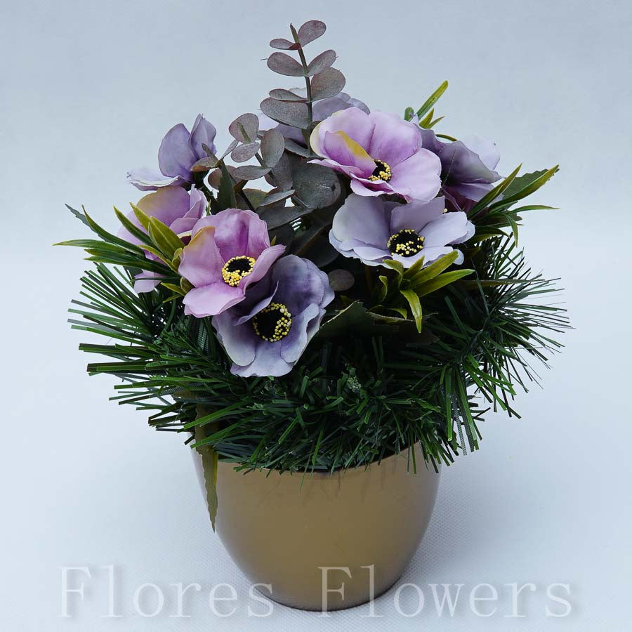 Ikebana zaťažená URNA, 22x15cm, fialová