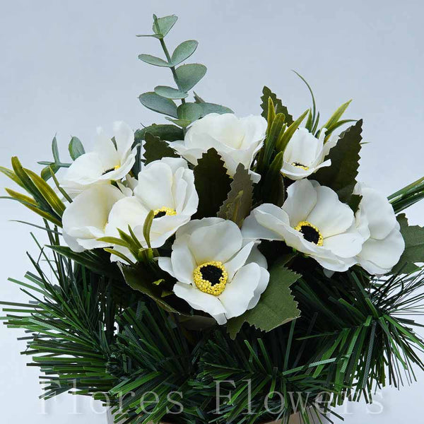 Ikebana zaťažená URNA, 22x15cm, krémová