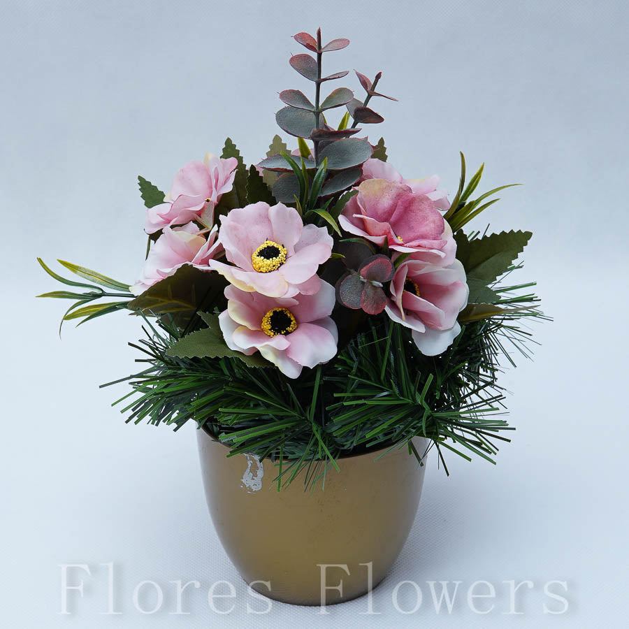 Ikebana zaťažená URNA, 22x15cm, ružová