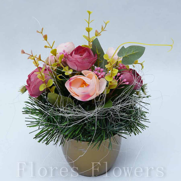 Ikebana zaťažená URNA, 22x15cm, marhuľová