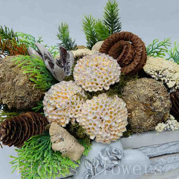 Dekorácia v drevenom obale so srdiečkom, 36x23x21cm