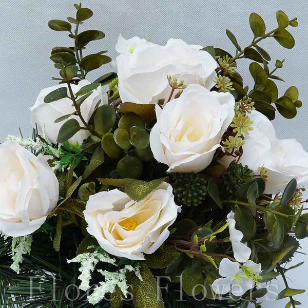 Ikebana zaťažená 26x26cm, krémová
