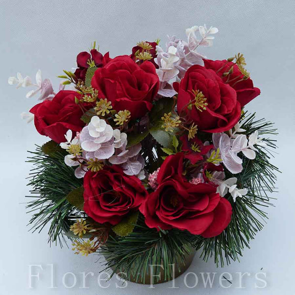 Ikebana zaťažená 26x26cm, bordová