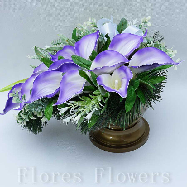 Ikebana zaťažená, kala, fialová, 30x36x25cm