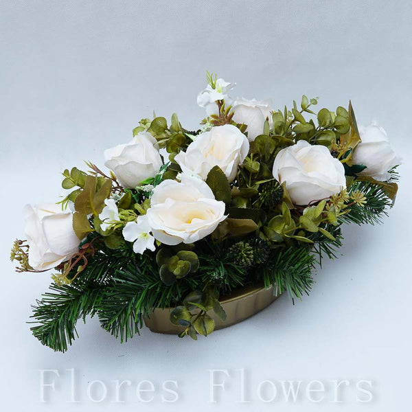 Ikebana zaťažená, 40x20x20cm, krémová