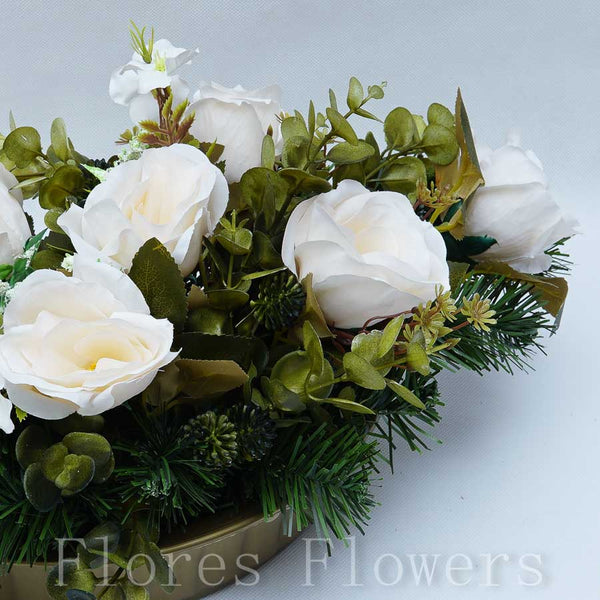 Ikebana zaťažená, 40x20x20cm, krémová